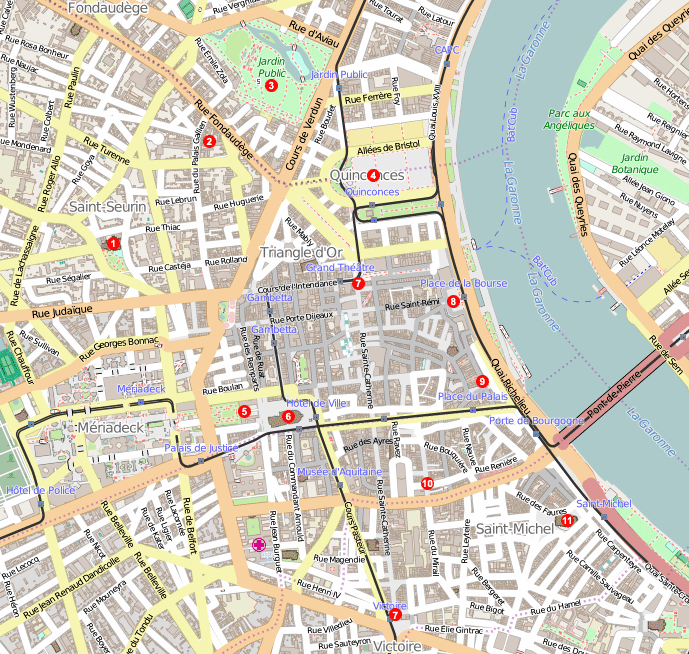 карта Бордо