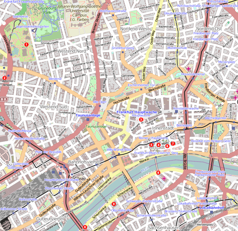 карта Франкфурта на Майне
