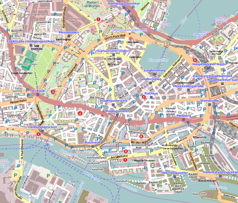 карта Гамбурга