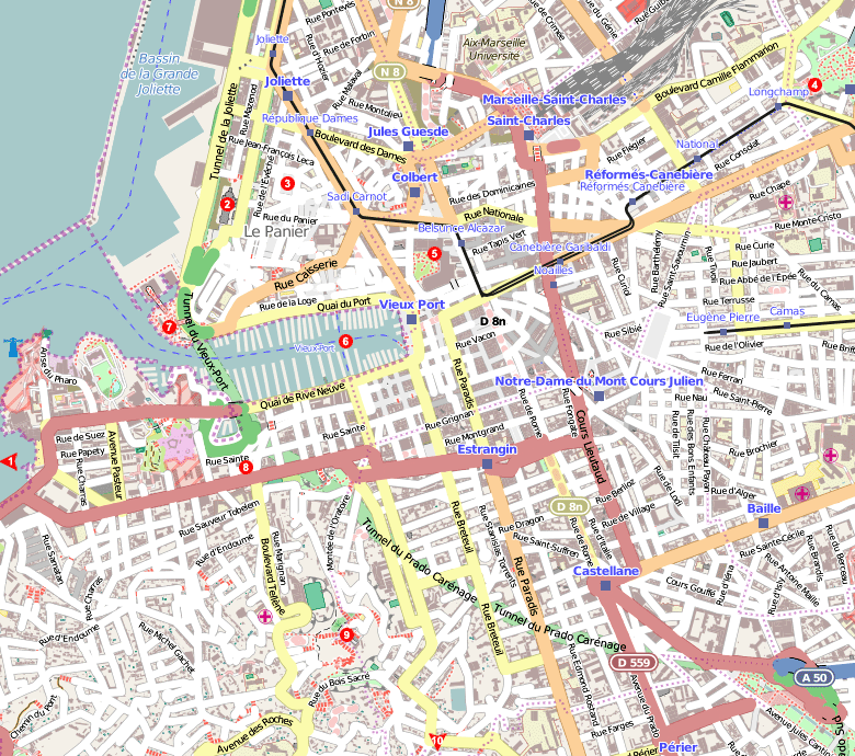 карта Марселя