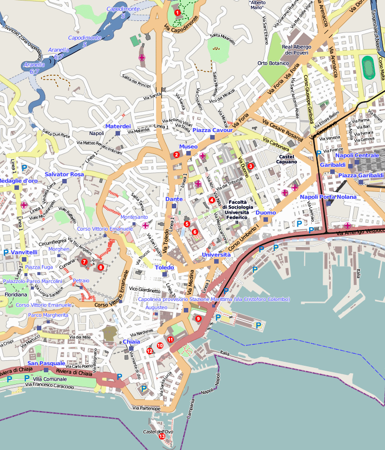 карта Неаполя