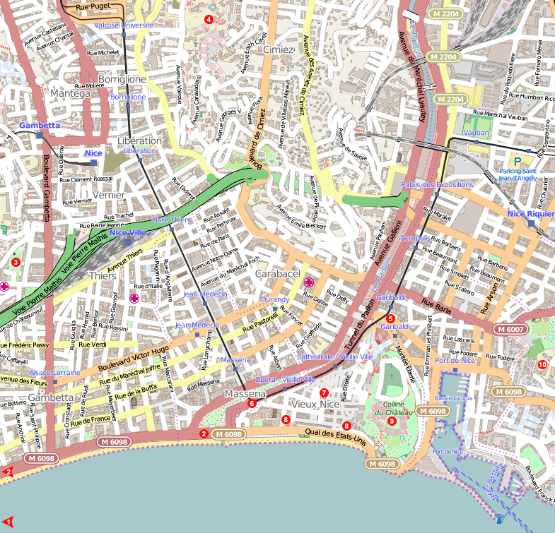 карта Ниццы
