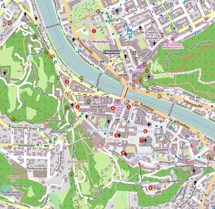 карта Зальцбурга