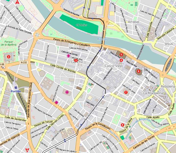 карта Сарагосы